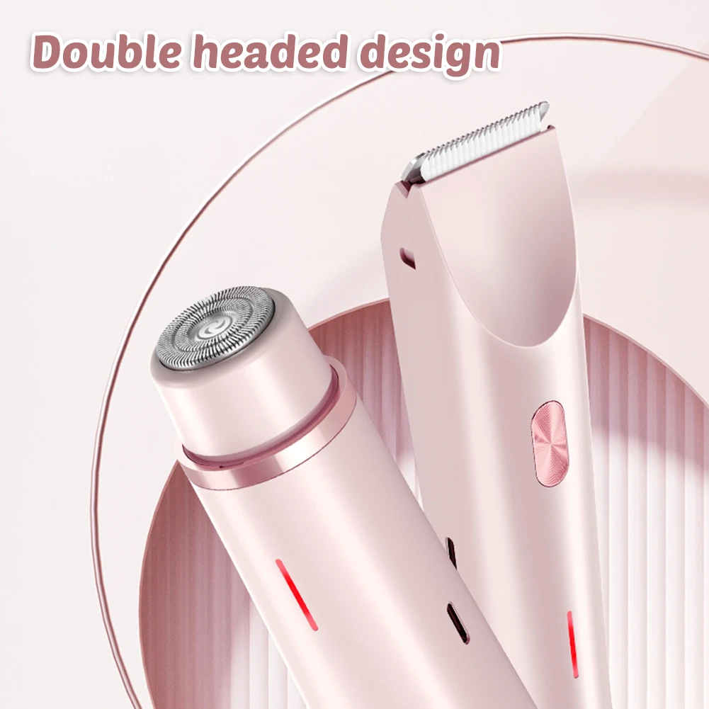 Bikini Epilator for Women Dual Head Precise Hair Trimmer for Private Areas Painless Trimming Machine