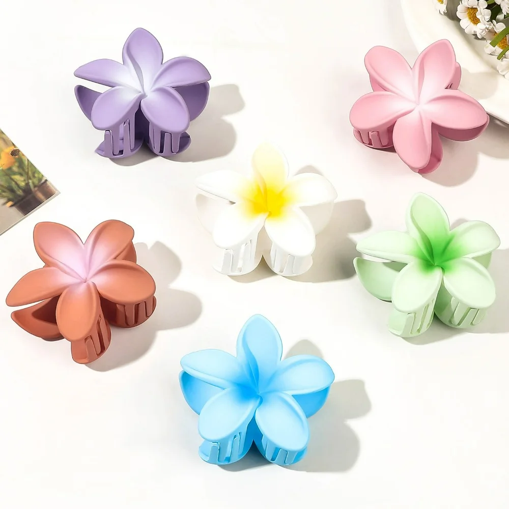 

Flower Grab Clip Frosted Hair Clip Plate Hair Shark Clip Premium Feeling Gradient Grab Female Hair Accessories Femme