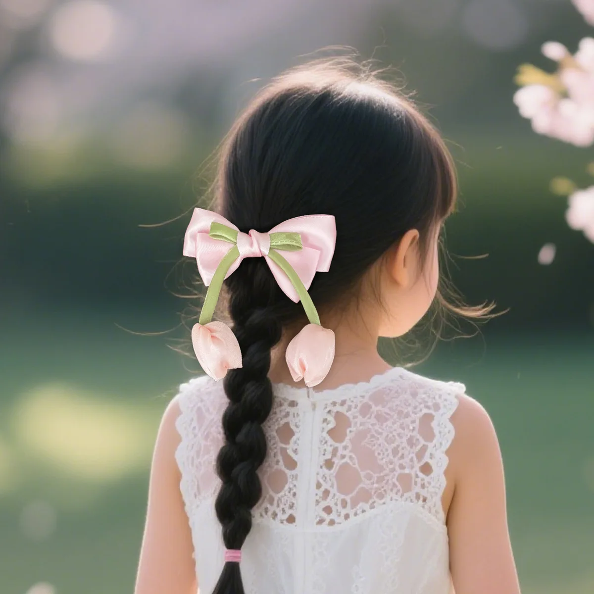 Korean Tulip Flower Bow Hair Clip Girls Sweet Fashion Versatile Duckbill Clip Children Kids Princess Hair Styling Accessories