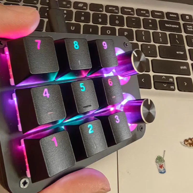 

E9s Mechanical Keyboard 9Key Dual Knob RGB Osu Macro Programming Mini Portable Full Key Built-in Chip Storage Custom Keypad Gift