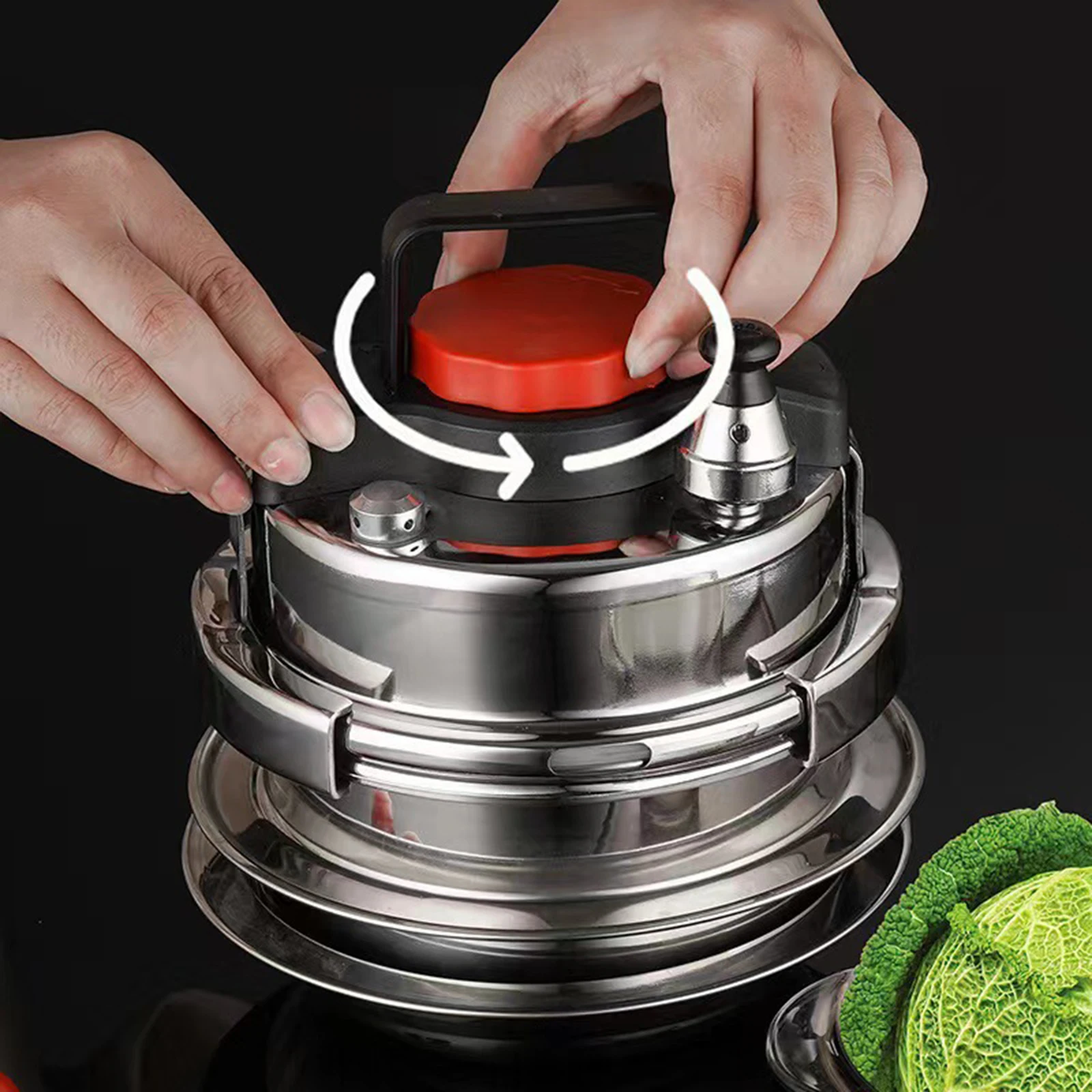 Stainless Steel Electric Pressure Cooker Rice Cooking Pot for Gas or Electric Stove Kitchen Camping Cookware Kitchen Accessories