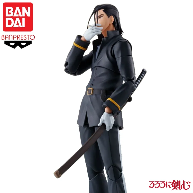 

В наличии Bandai оригинальный Rurouni Kenshin крутой мальчик Saito Hajime модель игрушки статуя гараж коллекционные украшения подвижный сустав