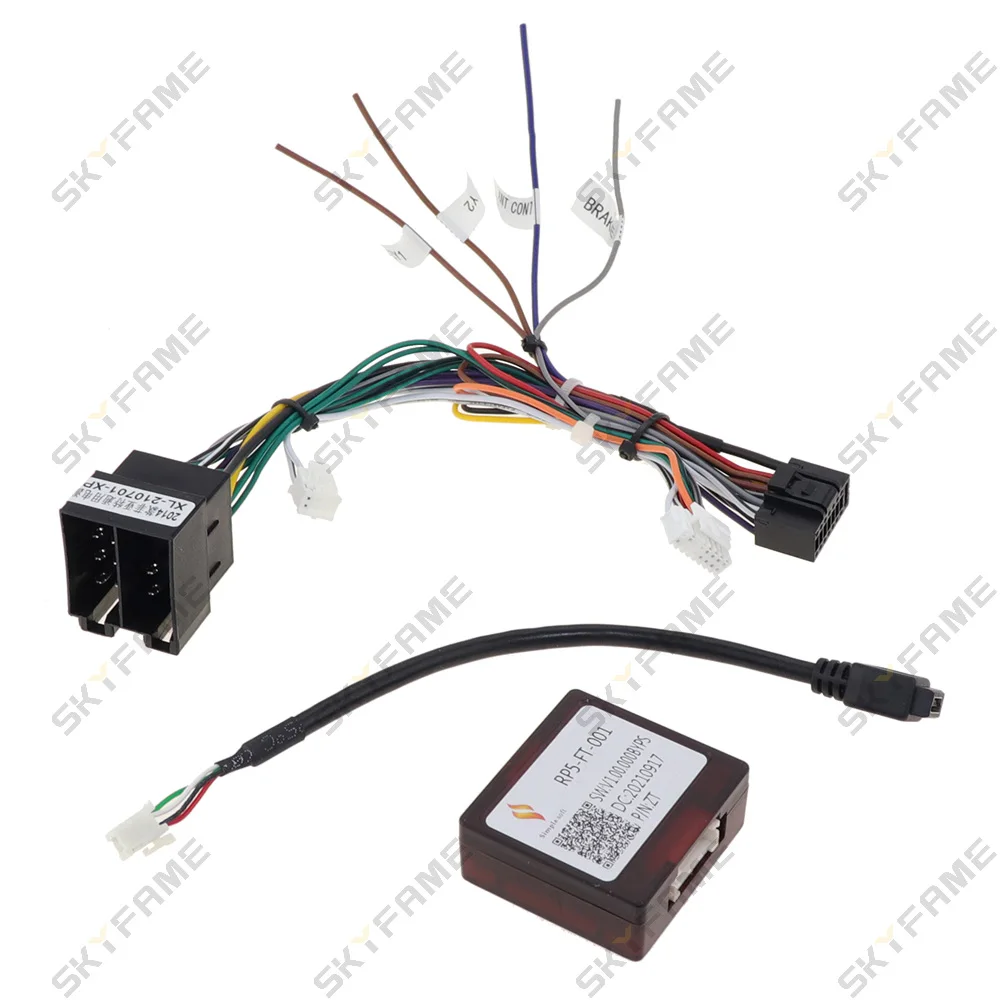 SKYFAME Wiązka przewodów samochodowych Canbus Box Adapter 16-pinowy kabel zasilający do Fiat Linea Bravo Punto Linea Fiorino Qubo Dobol RP5-FT-001