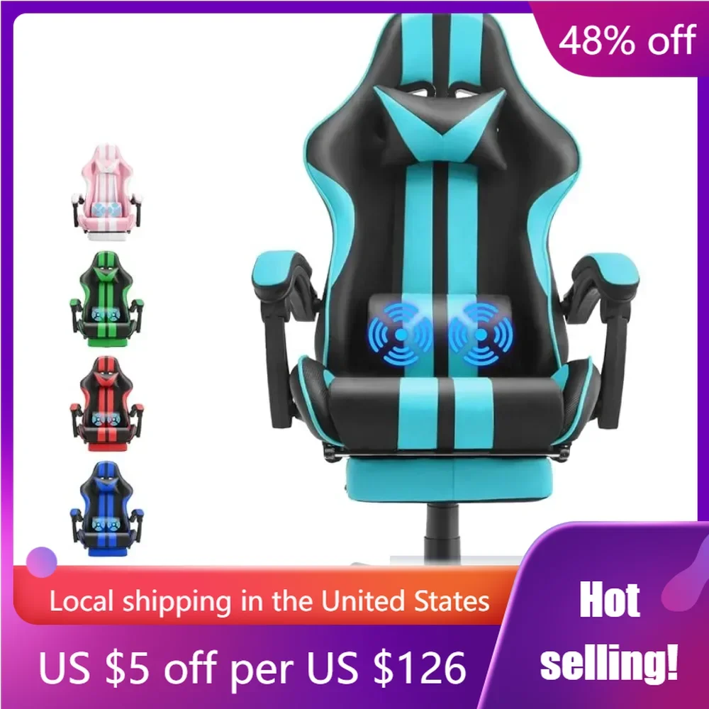 Miami Blue Gaming Chair Computer Gaming Chair With for Adults Teens Shoe-shelf Sofas for Living Room Furniture Bed Frame Ladder