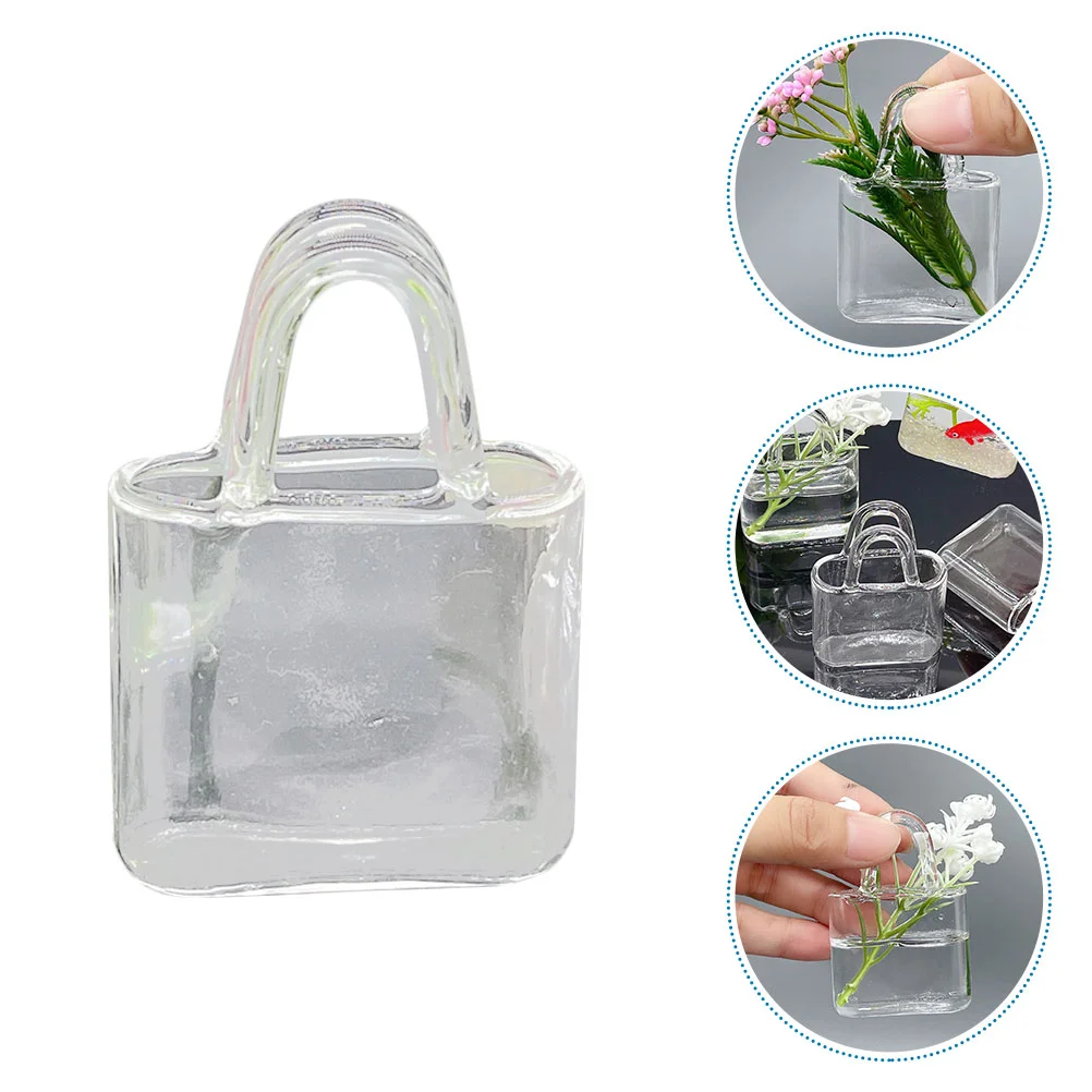 

Portable Glass Bag Play House Decor Accessories Fish Tank Baby Toys Furniture Vase Dolly