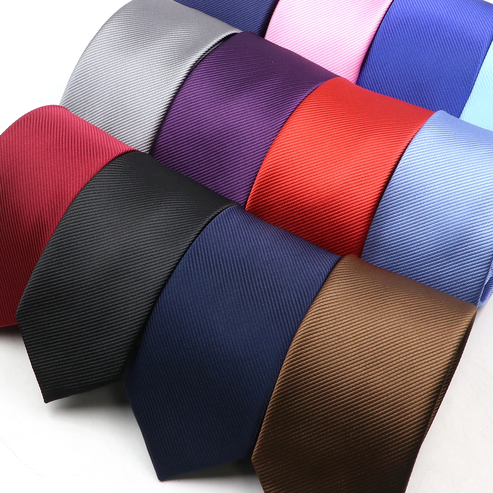 

New Gracefully Solid Color Polyester Neckties Brown Ties For Wedding Party Daily Shirt Suit Cravats Accessories Decoration Gifts