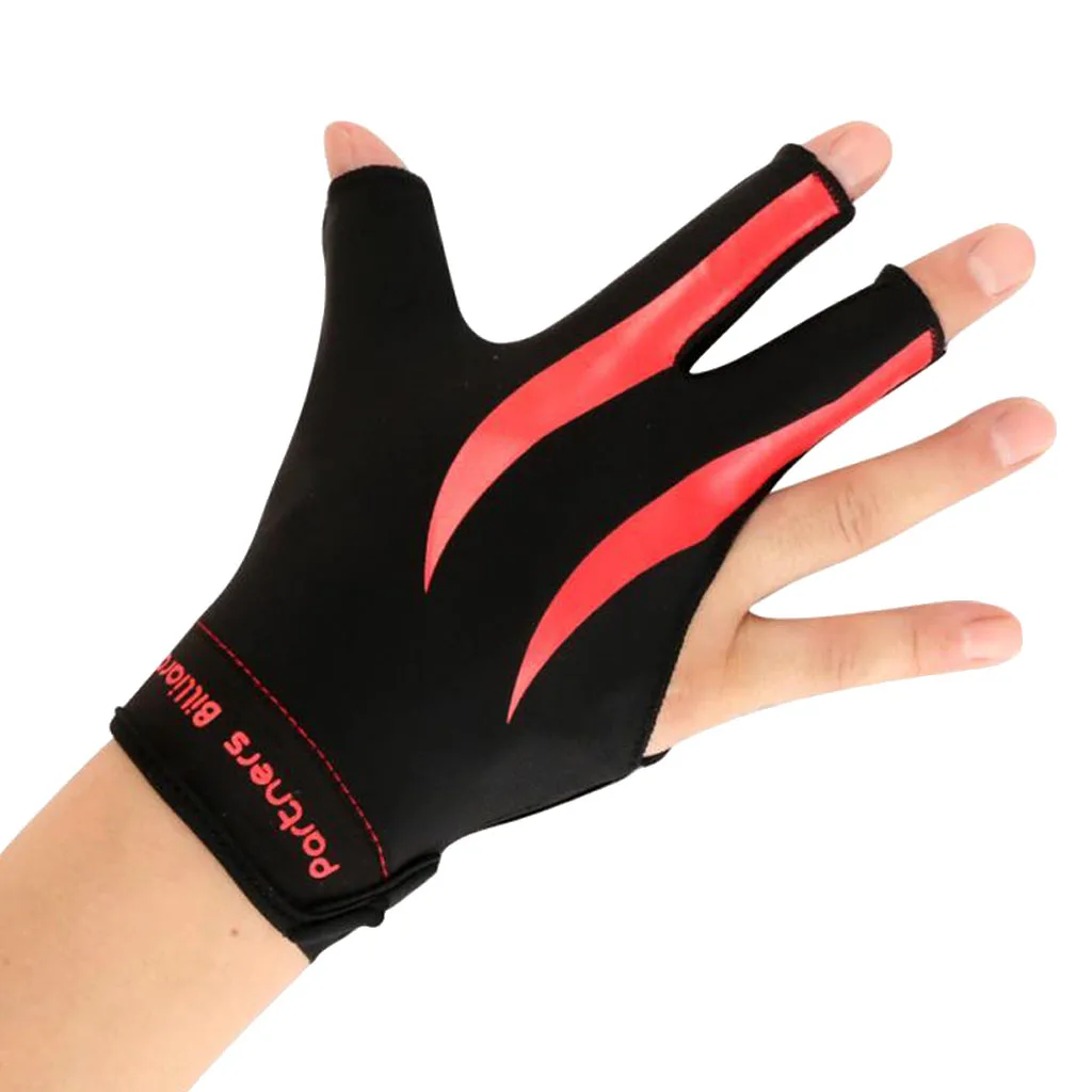 

1Pcs Three Fingers Full-Finger Snooker High Quality Pool Cue Billiard Glove for Right Hand 21cm Yellow Black/Red Black