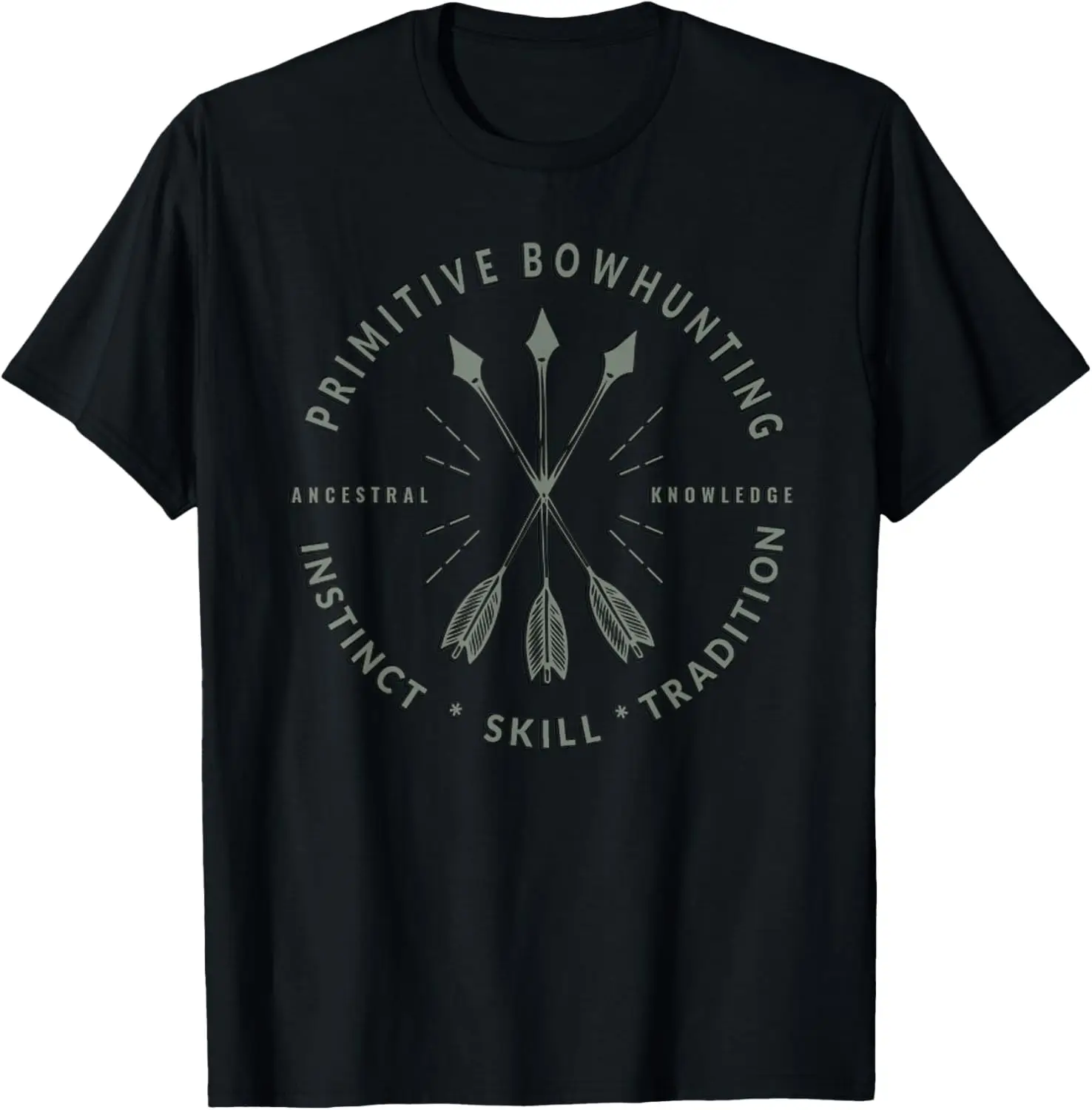 Primitive Hunting T-Shirt, Archery Bow Hunter T-Shirt 100% Cotton Trendy Y2K Short-Sleeve Tee-Soft, Quick-Drying,