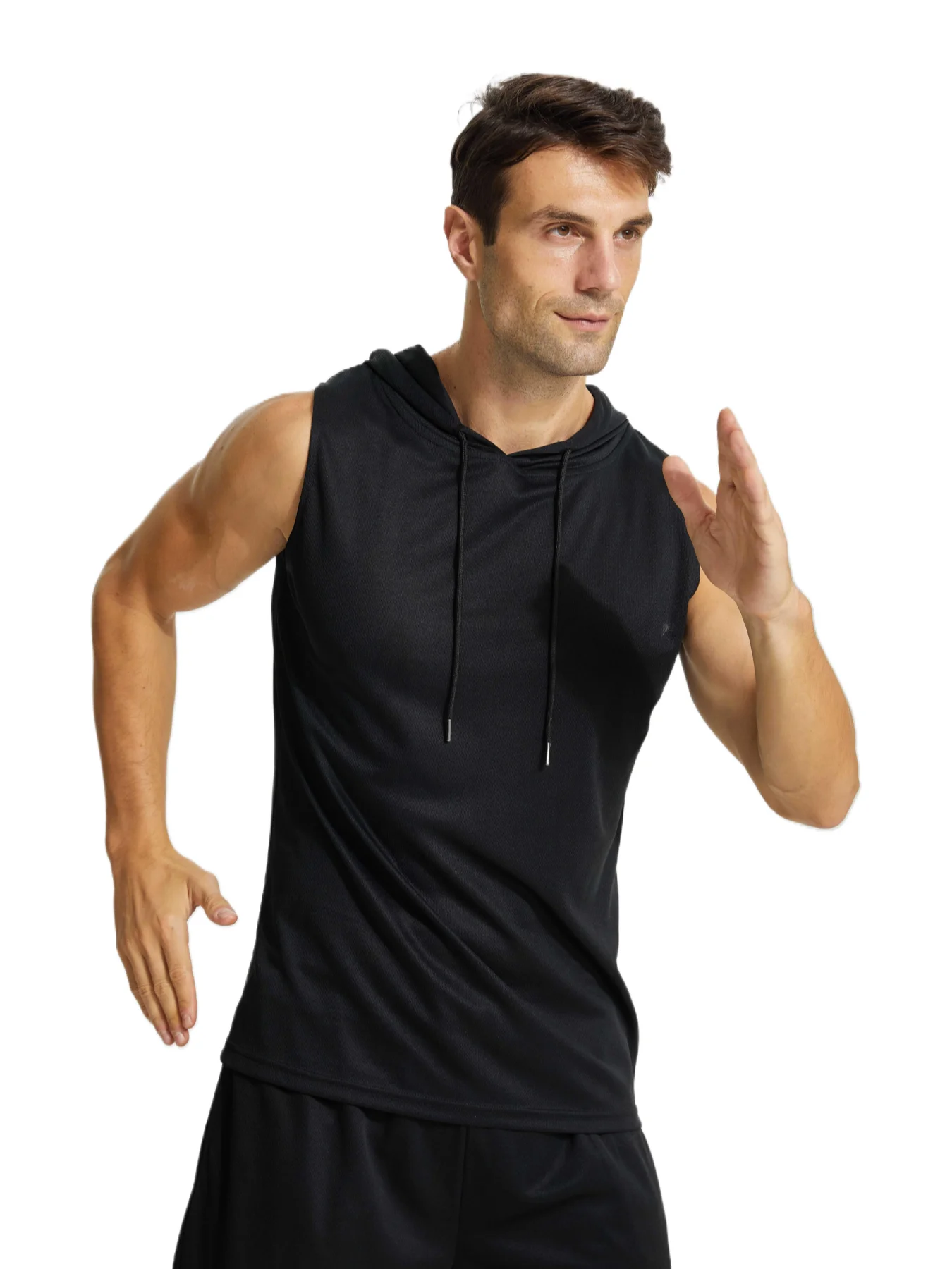 Plain Fitness Hooded Tank Top Mens Summer Solid Muslce Shirt Hoodies Cotton Blank Bodybuilding Sleeveless Vest Workout Singlets