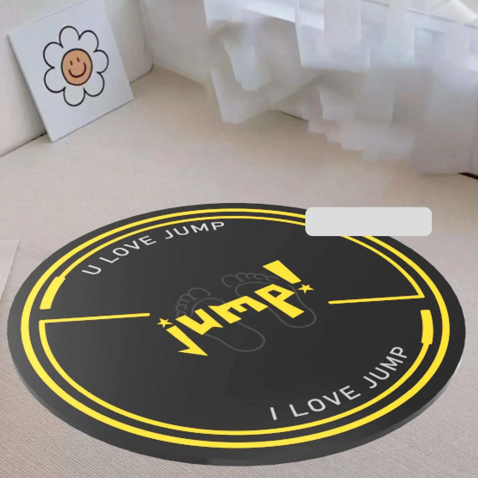 Non Slip Pilates Training Practice Mat Skipping Rope Pad Soundproof Round Cushion for Home and Apartment Workouts