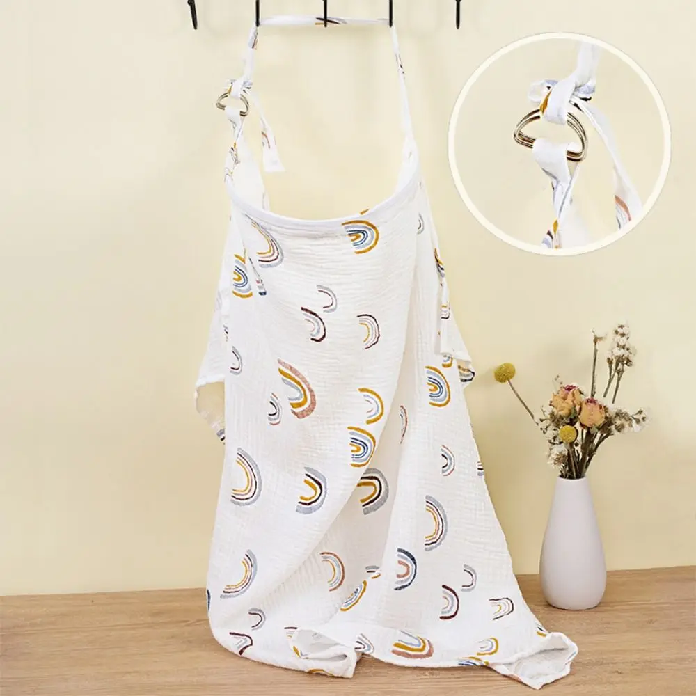 Cotton Breastfeeding Nursing Cover Adjustable Breathable Breast Feeding Blanket Multi-purpose Use Arch Neckline