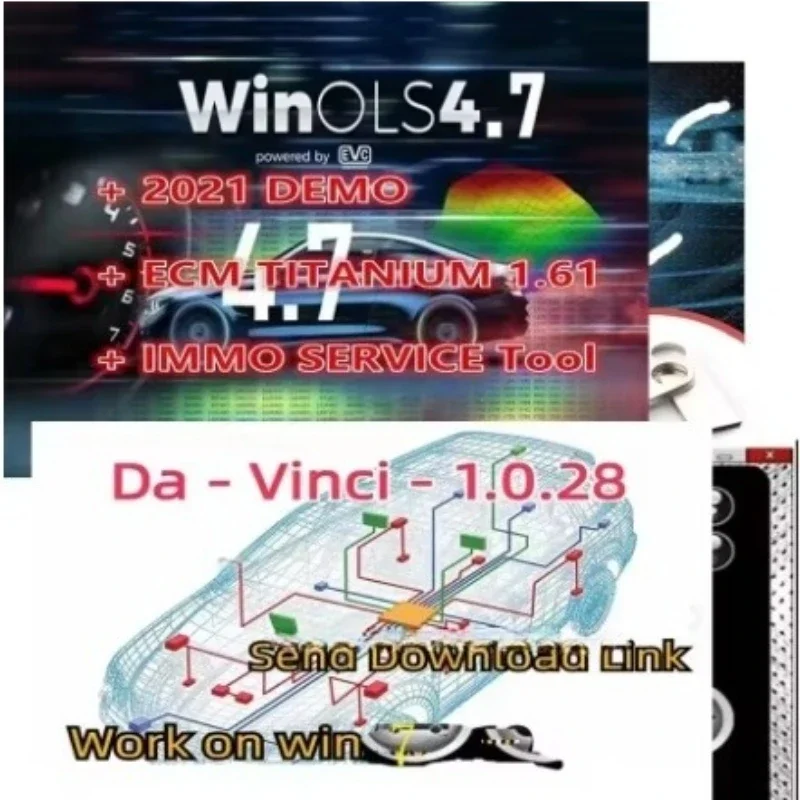 Davinci 1.0.28 Software+WinOLS 4.7 repair diagnostics activate infinite usage Work on WIN7/10/11pro/Ultimate