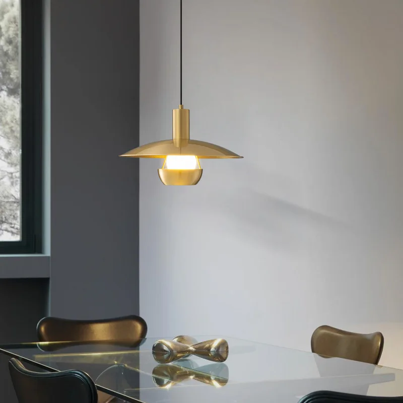 SANDYHA جميع النحاس الحديثة الحد الأدنى قلادة أضواء LED مصابيح لغرفة المعيشة مطعم الديكور تركيبات شيك ديكور المنزل