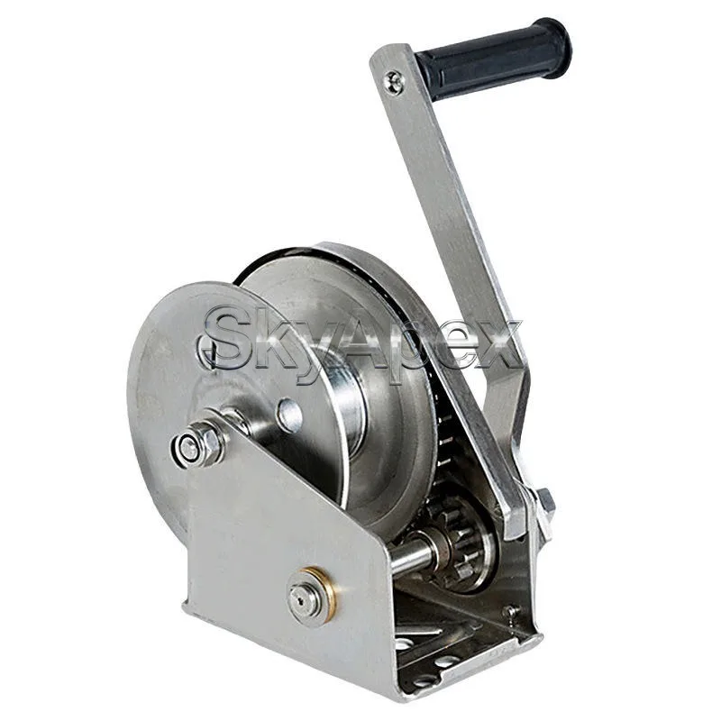 304 Stainless Steel Hand Winch Small Manual Winch Hand Crank Hoist Self-Locking Winch  Lifting Pulling Household Industrial Use