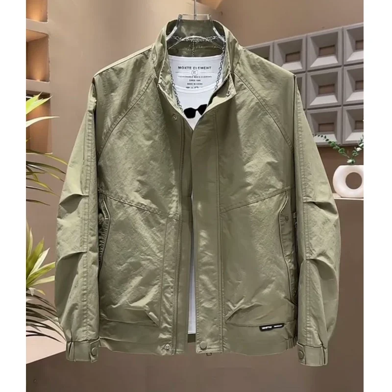 

Sli Casual Korean Version Stand Collar Jaet Men's Autumn Winter Trendy All-Match Workwear Windbreaker Top