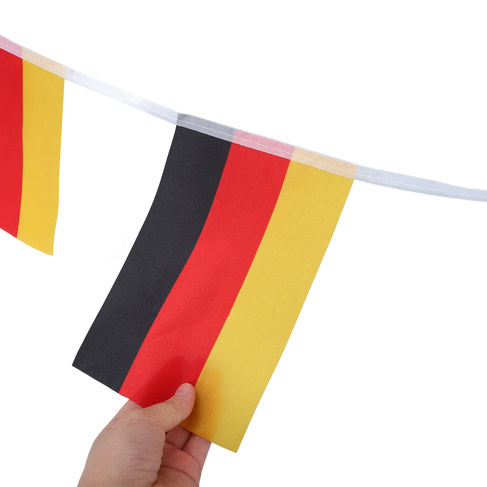 1Set German Flag String Banner Lightweight Foldable Polyester Mini Flags Decorative Bunting for Party Layout Photo Backdrop Bar