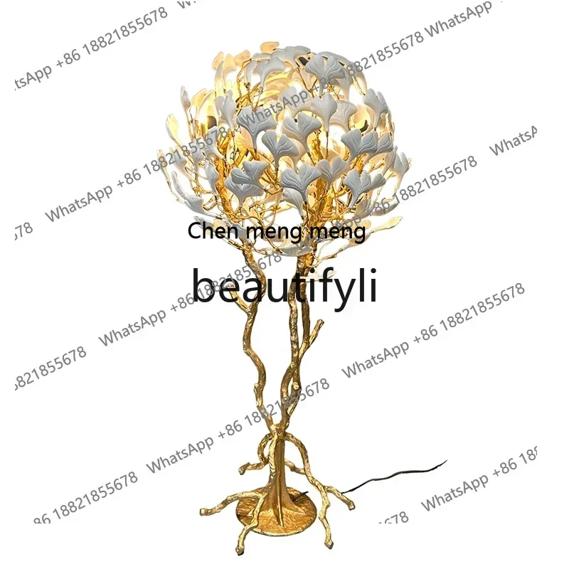 

French high-end living room all copper bedside study floor hotel creative tea room art bedroom