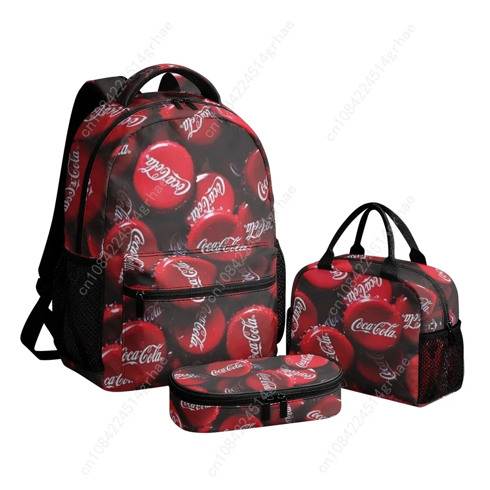 C-CocaS Custom 17 Inch 3 Piece Backpack Set Includes Backpack Shoulder Bag and Pencil Case The Ultimate Gift Choice Cola