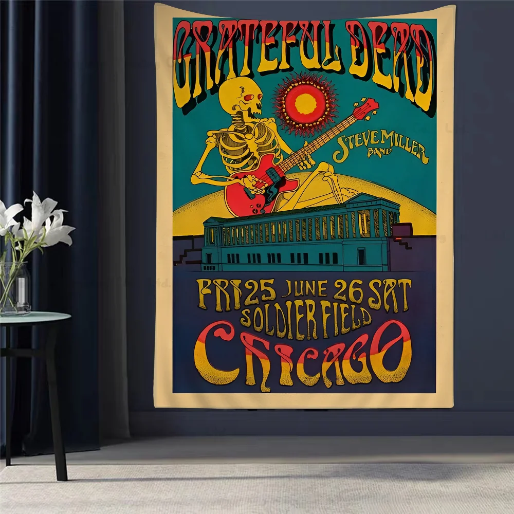 The Grateful Dead Printed Large Wall Tapestry Hanging Tarot Hippie Wall Rugs Dorm Art Home Decor