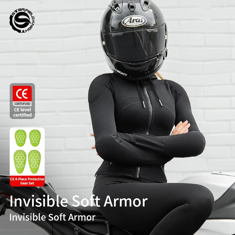 SFK Fashion Motorcycle Jacket Slim Fit Hooded Soft Armor Women's Riding Clothing 2026 New Summer Breathable Moisture-wicking
