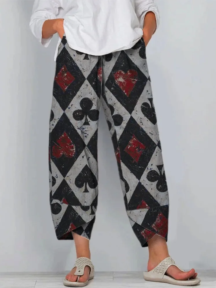 Spring Summer New Print Long Pants Women Fashion Splicing Casual Trousers Streetwear Trendy Vintage Commuting Lady Pencil Pants