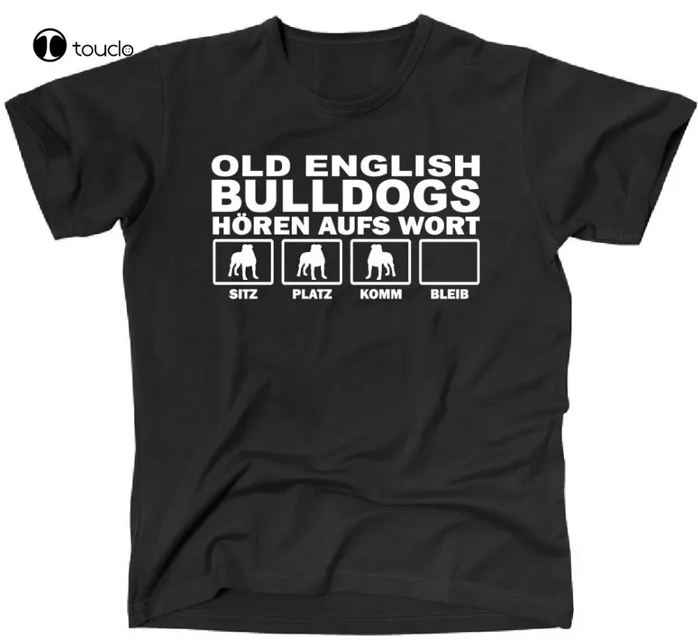 Hot Sale Super Fashion Summer Funny Print T-Shirt Dog Old English Bulldogs Listen To The Word Fun Tee Shirts fashion funny new