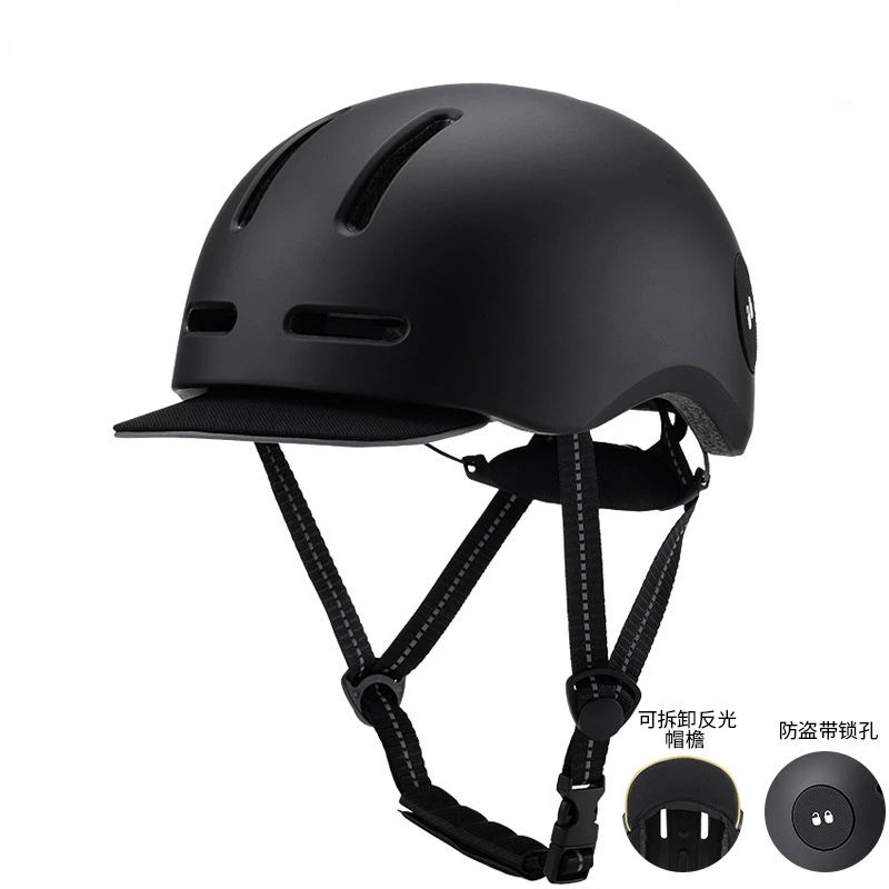 

Electric Bicycle Helmet with Lock Hole Breathable Lightweight Casual and Half Helmet for Men and Women All-season Use