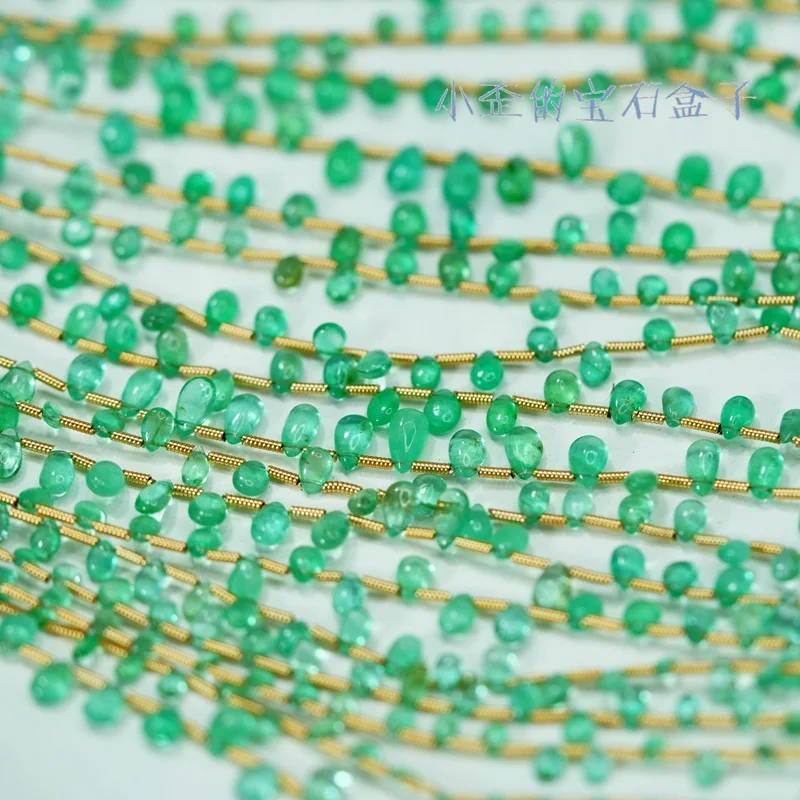 loose beads green gemstone AA Emerald drop 4-6mm for DIY jewelry making FPPJ wholesale beads nature 20cm