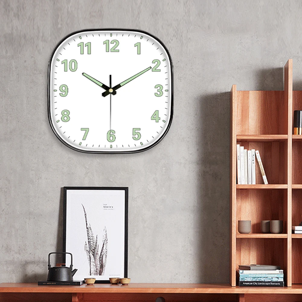 1PC Square Luminous Wall Clock Modern Simple Light Luxury Creative Clock for Bedroom Living Room Quartz Clock Silent Wall Watch