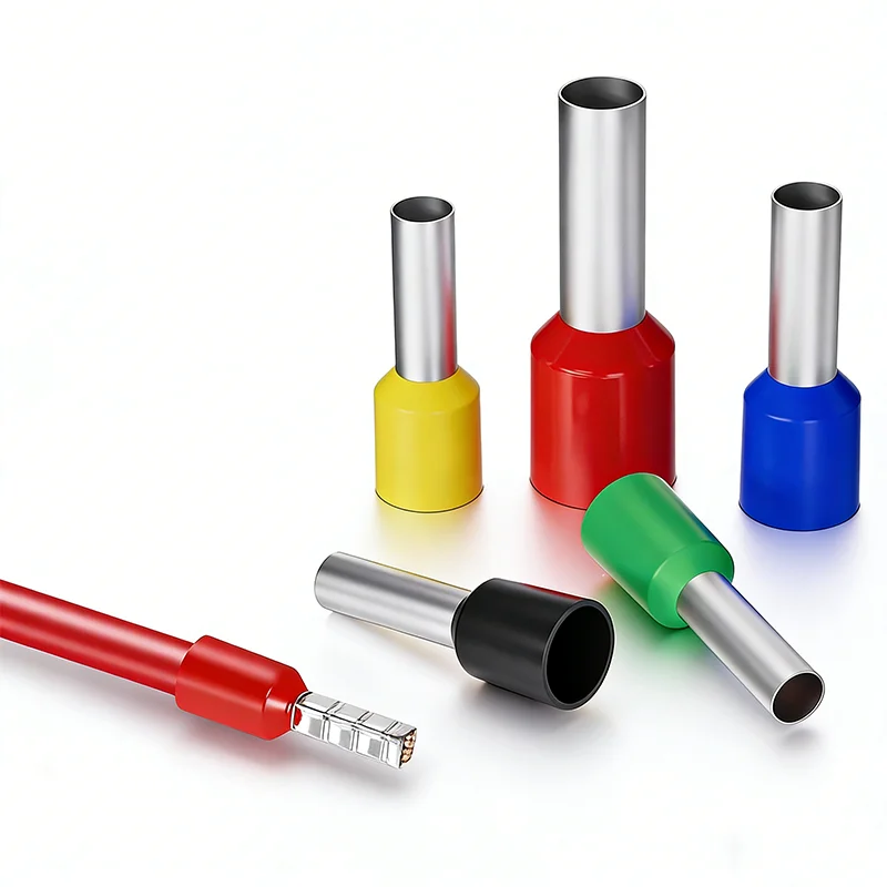  100PCS E10-12 Insulated Crimp Terminals,black red combination Tubular Wire Ferrules Electrical Connectors  Terminal
