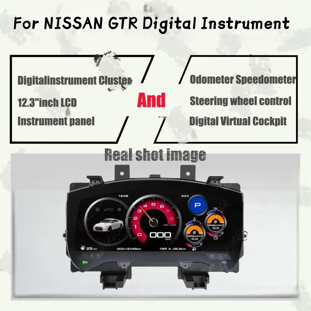 

Автомобильный цифровой кластерный прибор для NISSAN GTR 2008 2009-2015, панель приборной панели, виртуальный измеритель скорости кабины, дисплей системы Linux