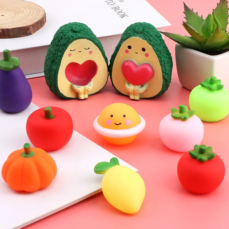 

Novelty Funny Creative Cute Vegetable And Fruit Squeeze Will Scream Decompression Toys Cartoon Cute Fruit Decompression Toys