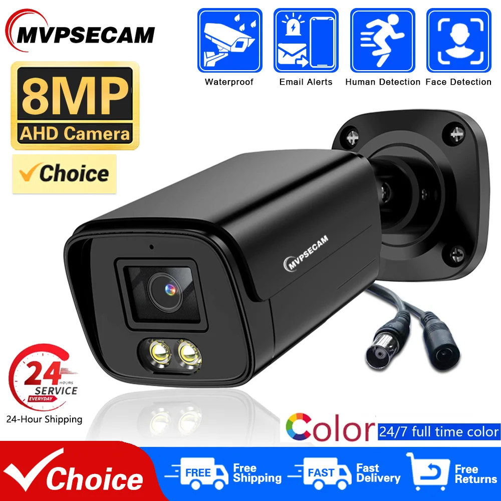 

AHD Camera 8MP 5MP Analog Color Night Vision Outside Street IP66 Waterproof Bullet 4K CCTV Security Surveillance AHD Camera