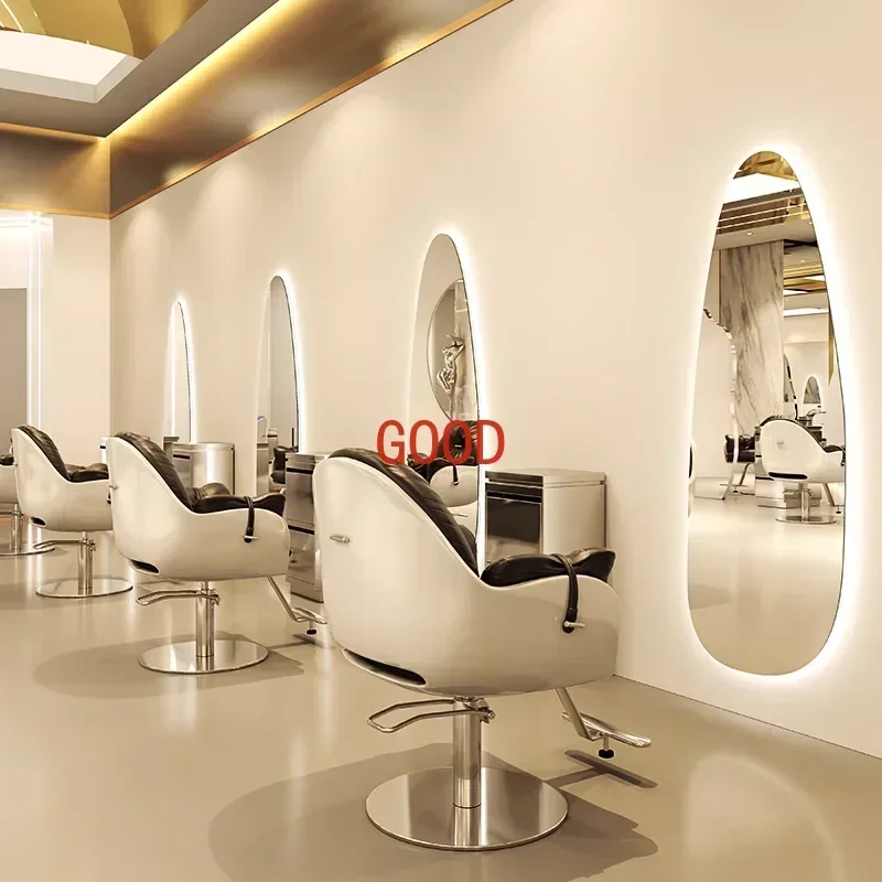 Barber Shop Hair  Dressing Table Single-Sided Special-Shaped Hair Cutting Mirror Hair  Wall-Mounted Hot Dyeing Mirror