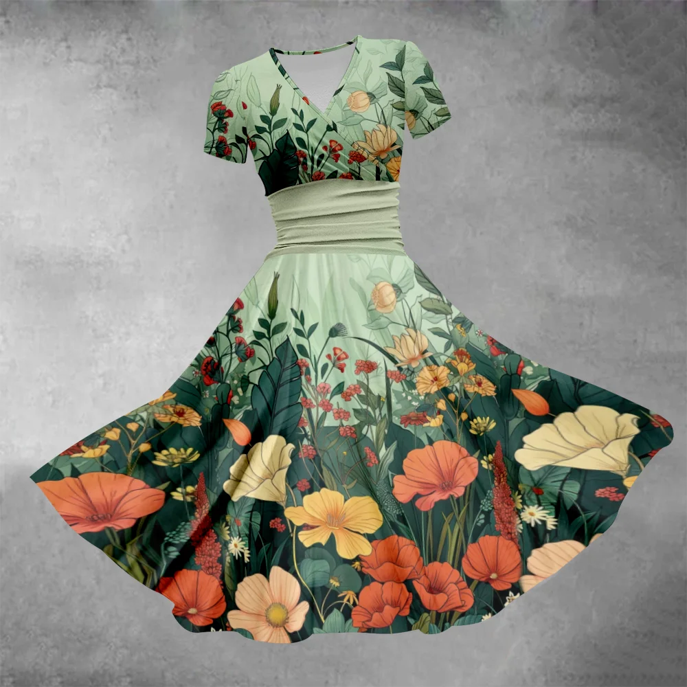 Vestido Floral elegante para mujer, traje de noche de lujo para fiesta, verano, 2024