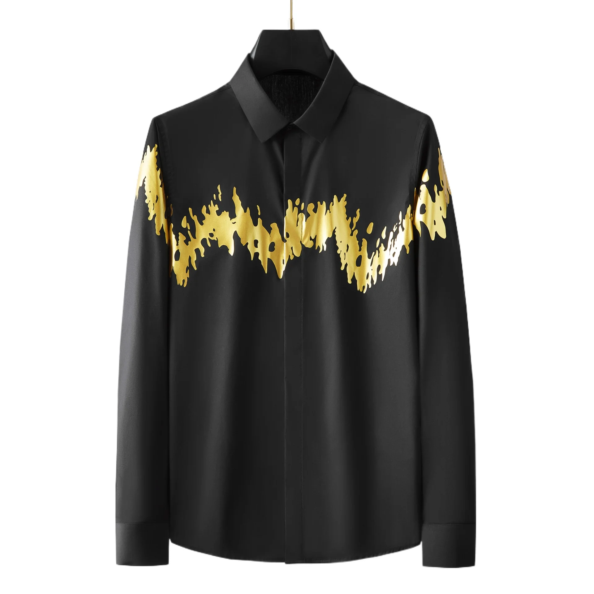 

Мужская рубашка с длинным рукавом в европейском и американском стиле, повседневная деловая рубашка, простая универсальная модель для вечеринок, офиса и торжественных мероприятий.