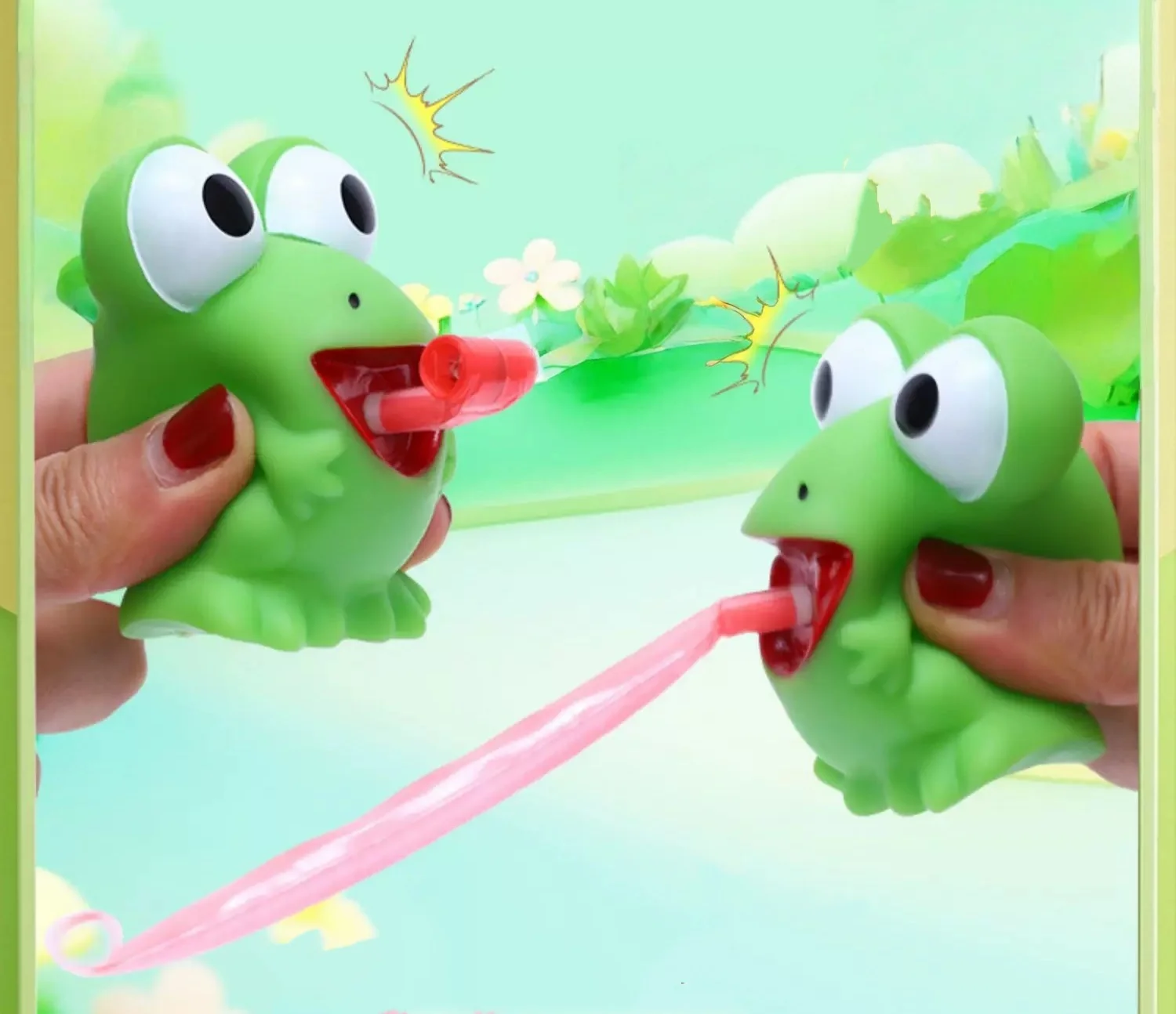 Squishy Fidget Squeeze Spielzeug Kreative Neuheit Frosch Dinosaurier mit Herausgestreckter Zunge Lustiges Interaktives Stressabbau-Quetschspielzeug Geschenk für Erwachsene – Detail 6