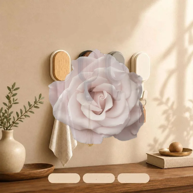 Popular Wood Grain Self Adhesive Hooks Multi Scene Use No Drill Hangers for Coats Keys Bags Bathroom Kitchen Office