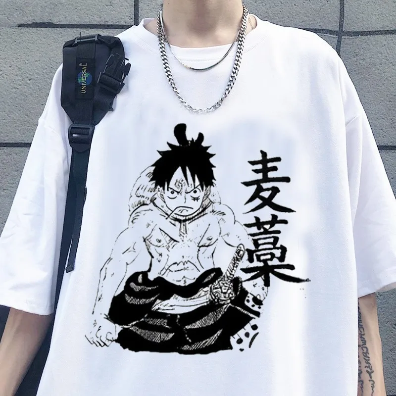 

ONE PIECE Luffy Japan Anime Men Women Summer T-Shirt Harajuku Vintage Short Sleeve Loose Large Casual Comfortable Y2k Top