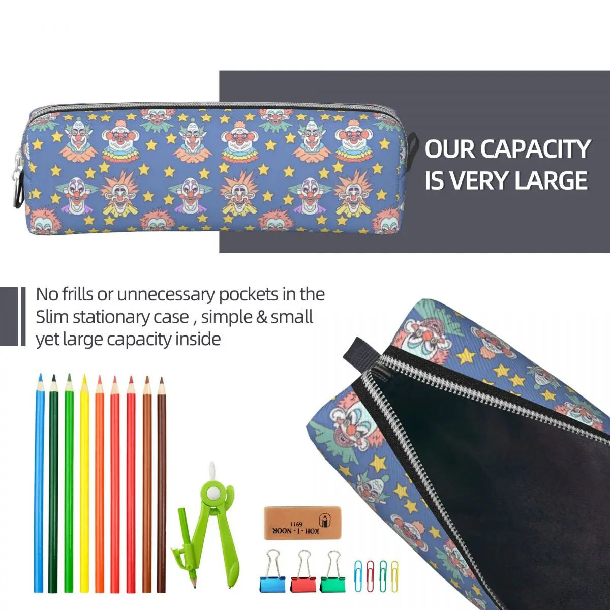 Killer Klowns From Outer Space Pencil Cases Classic Pen Bag for Student Large Storage Students School Cosmetic Pencil Box image 6