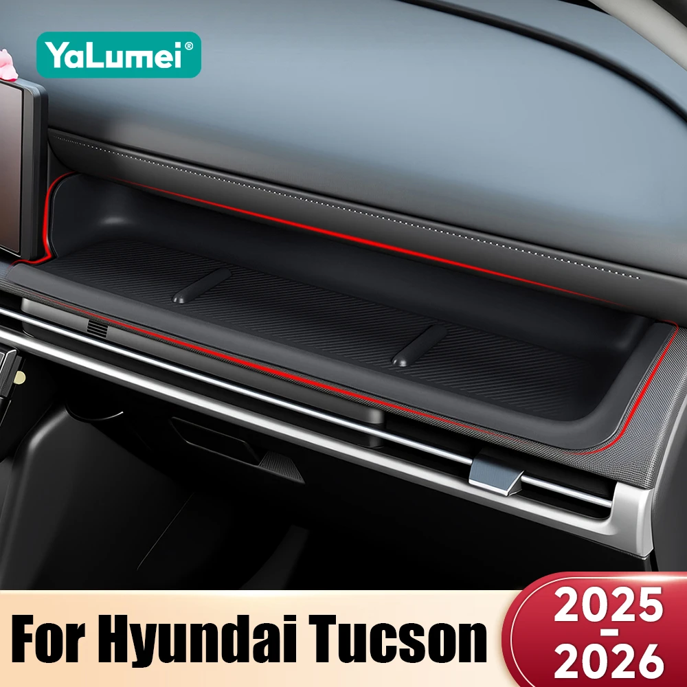 Für Hyundai Tucson 2025 2026 Silikon-Aufbewahrungsbox-Matte für Beifahrerseite Armaturenbrett Rutschfeste Mittelkonsolen-Organizer-Abdeckung