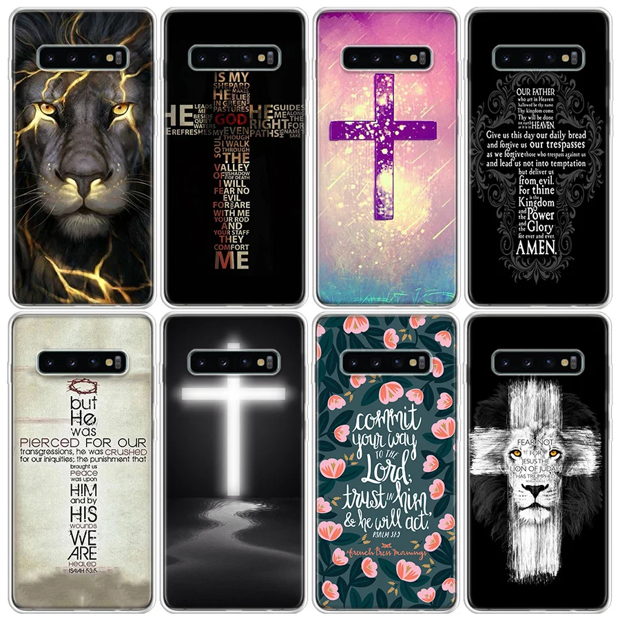 Bible Jesus Christ Christian Cross Design Phone Case For Samsung Note 20 Ultra 10 9 8 A05S A15 A25 A35 A55 M11 M12 M21 M30S M3