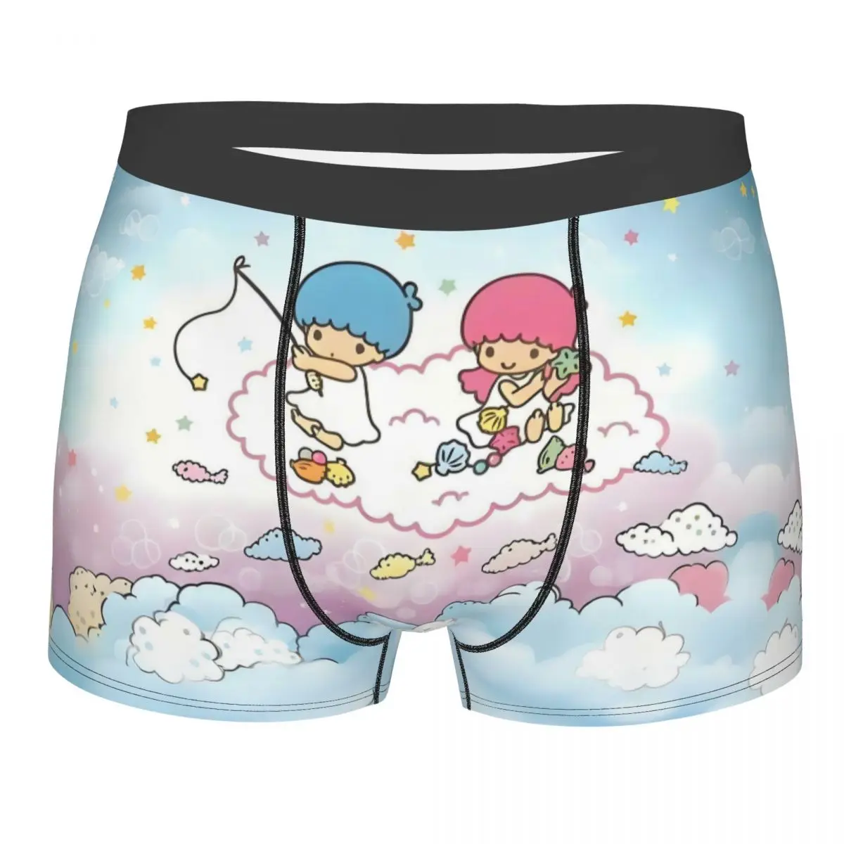 

Custom Sanrio Cartoon Little Twin Stars Boxers Shorts Men's Kiki Lala Anime Cute Briefs Underwear Novelty Underpants