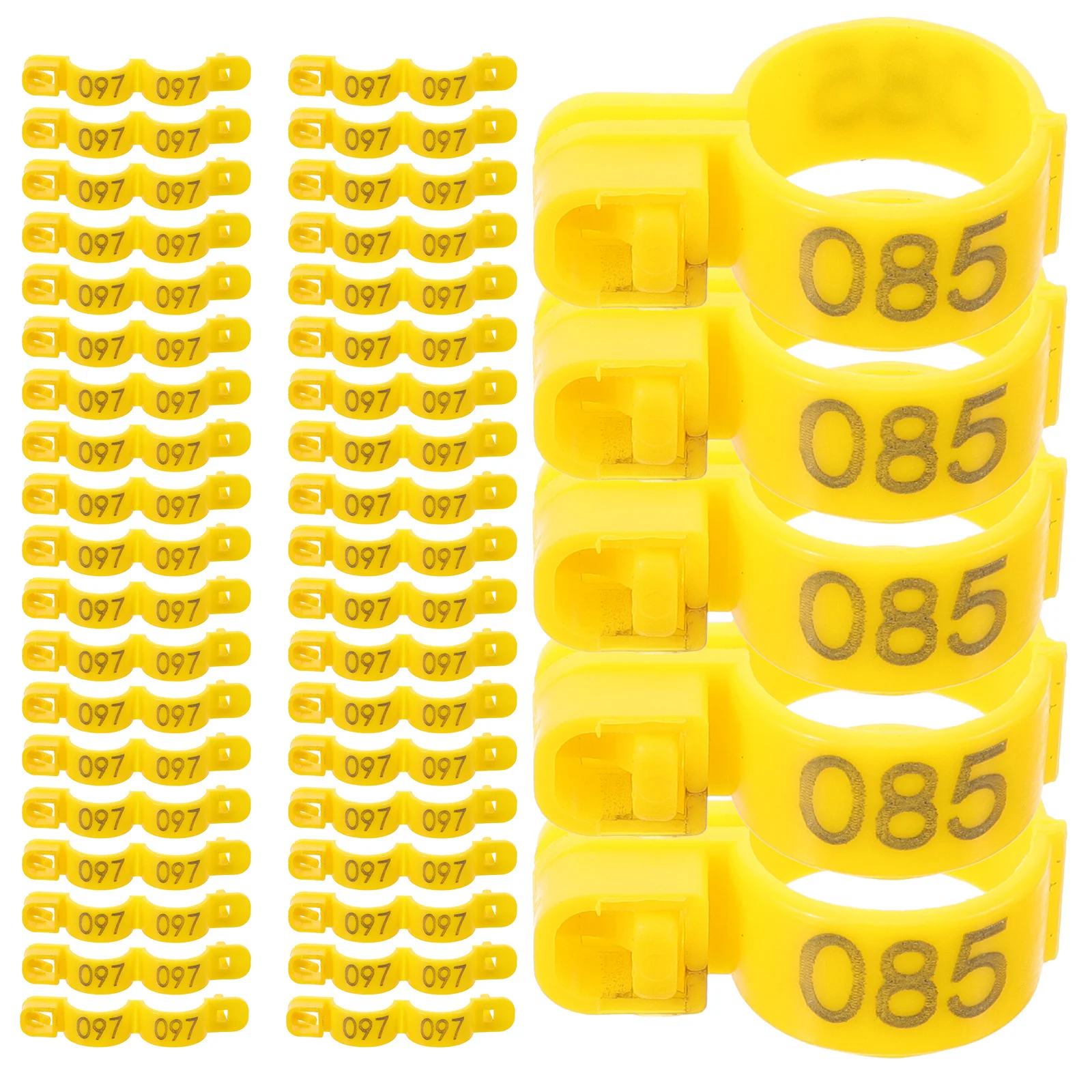 

100Pcs Poultry Leg Marking Rings Durable Plastic Chicken Leg Bands Identification for Birds Chicken Tags for Legs