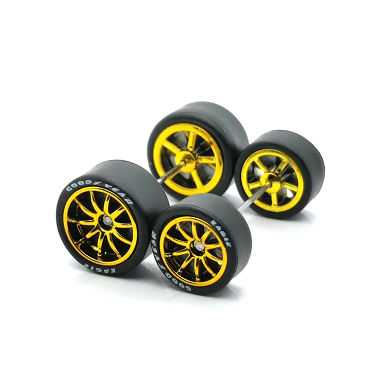 1Set 1/64 Alloy Car Staggered Front Small Rear Large Wheel 11.2mm+13mm BMS Serie Gild/Silvering/Golden/Silver For Hot Wheel