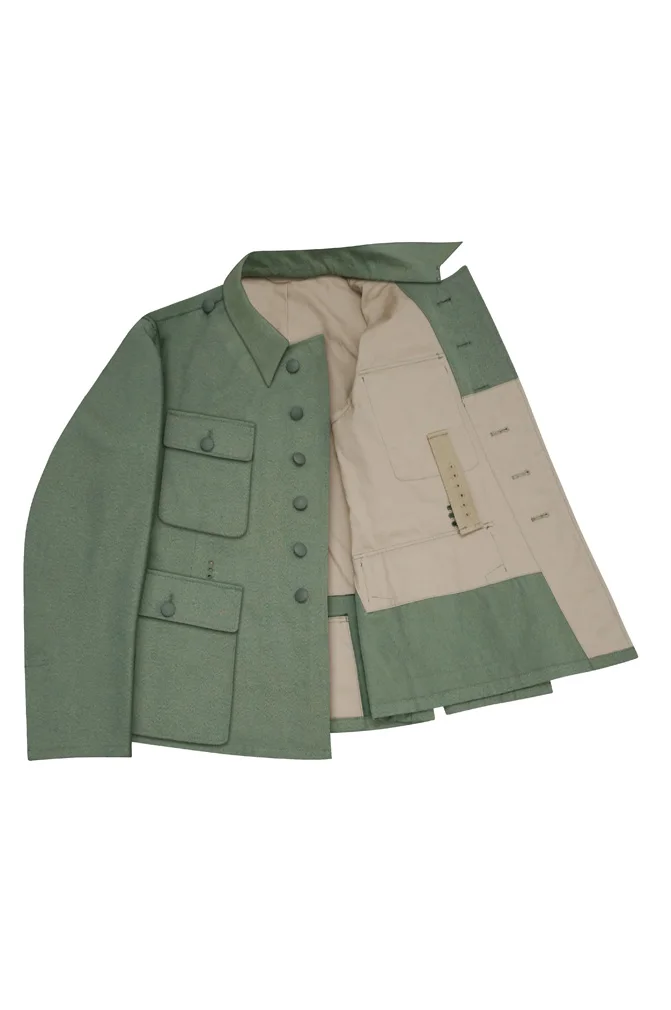 GUHI-009 WWII Police allemande M43 Officier Tunique d'été vert chiné Fbandbluse