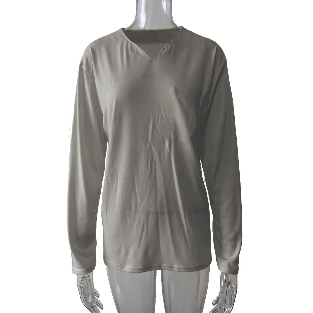 New Sports T-shirt Men's Elastic Long-sleeved Autumn V-neck