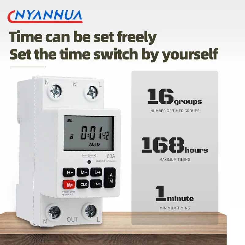 High Power Time Control Switch 220V Power Supply Automatic Power-off Cycle Controller Daily Weekly 7 Days Programmable