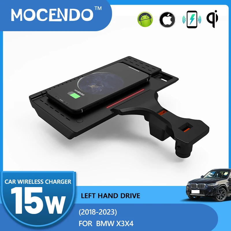 

Беспроводная зарядка 15 Вт для BMW X3 G01 X4 G02, автомобильные аксессуары, модификация быстрой зарядного устройства для телефона 2018-2023