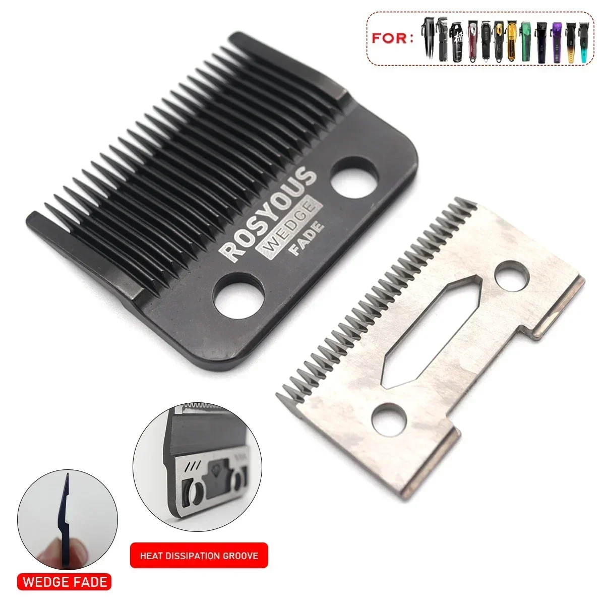 For 2020C Madeshow M10 M5 DLC FADE Blade Replaceable Cutter Head Hair Clipper Titanium Plated Ceramics Blade